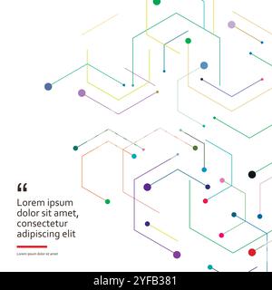 Geometric shape with hexagons. Business abstract vector template. Digital geometric wallpaper design. Biology, science background Stock Vector