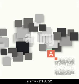 Square with shadow in abstract style on white background. Vector cover. Layout template. Abstract geometry shape background Stock Vector