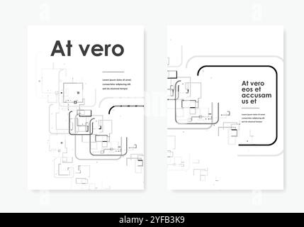 Vector grey abstract pattern on brochure template Stock Vector