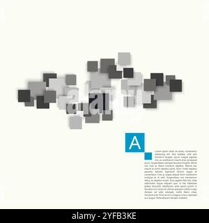 Square with shadow in abstract style on white background. Vector cover. Layout template. Abstract geometry shape background Stock Vector