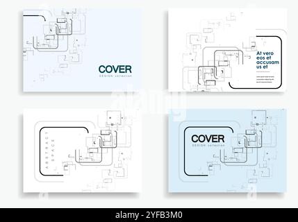 Vector grey abstract pattern on brochure template Stock Vector
