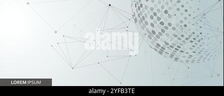 Halftone circle. Vector planet symbol. Abstract dotted globe illustration on white background Stock Vector