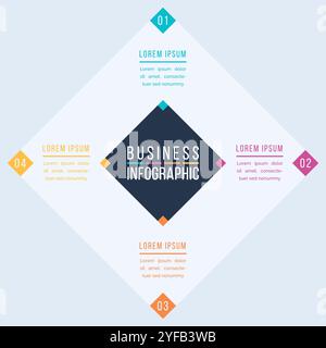 Business Infographic template 4 steps, objects, elements or options infographic business design Stock Vector