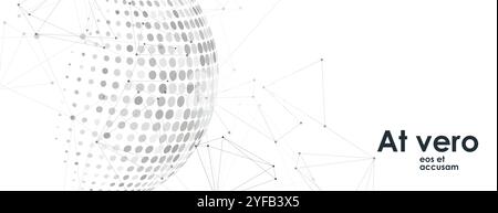 Halftone circle. Vector planet symbol. Abstract dotted globe illustration on white background Stock Vector