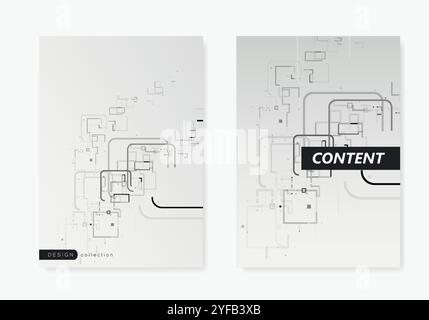 Vector grey abstract pattern on brochure template Stock Vector