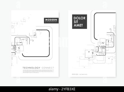 Vector grey abstract pattern on brochure template Stock Vector