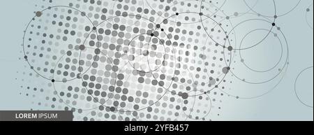 Template with black halftone on light background. Vector template. Web element. Linear set Stock Vector