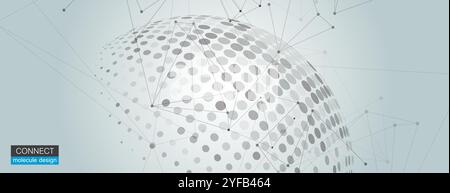 Vector halftone circle. Modern artistic illustration pattern. Graphic element banner background Stock Vector