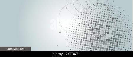 Template with black halftone on light background. Vector template. Web element. Linear set Stock Vector