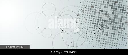 Template with black halftone on light background. Vector template. Web element. Linear set Stock Vector