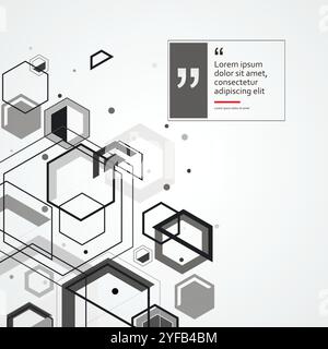 Hipster hexagons shapes pattern for flyer design. Digital technology background. Retro poster. Vector geometric pattern collection Stock Vector