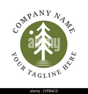Minimalist tree logo symbol in outline style Stock Vector Image & Art ...