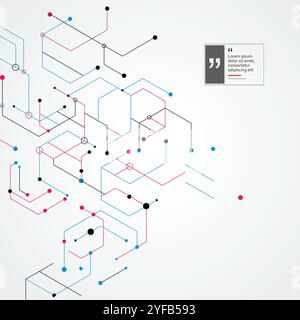 Template for medical design. Abstract science connect hexagons Stock Vector