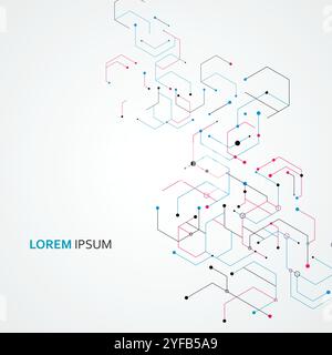 Abstract geometric background with color connect hexagon Stock Vector