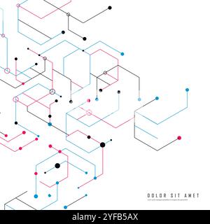 Template for medical design. Abstract science connect hexagons Stock Vector