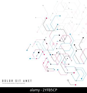 Template for medical design. Abstract science connect hexagons Stock Vector
