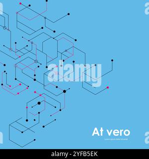 Abstract geometric background with color connect hexagon Stock Vector
