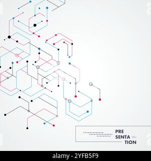 Vector design template. Communication concept. Abstract tech design with hexagon Stock Vector
