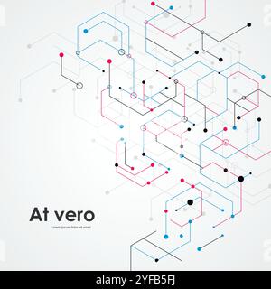 Template for medical design. Abstract science connect hexagons Stock Vector