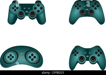 gamepad or joystick set vector illustration isolated on white background. Stock Vector
