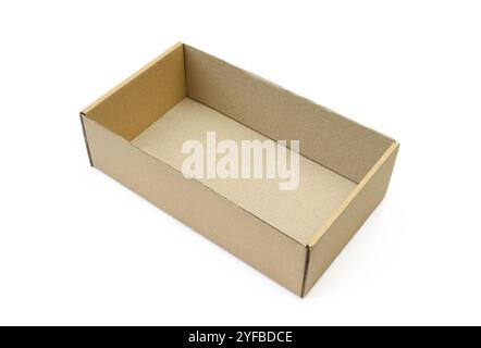 empty rectangular cardboard box isolated on white background Stock Photo