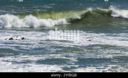 Waves breaking in the Atlantic ocean of the coast of Namibia Stock Photo