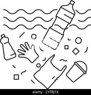 Water Pollution icon vector stock illustration Stock Vector