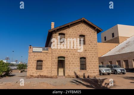 TABUK, SAUDI ARABIA - NOVEMBER 7, 2021:  Former train station of Hijaz Railway in Tabuk, Saudi Arabia Stock Photo