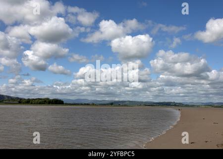 The River Kent at Sandside between Milnthorpe and Arnside Westmorland and Furness England Stock Photo