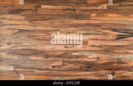 High-quality texture of rosewood flooring, hand-finished planks Stock Photo