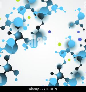 Abstract vector polygonal background with connecting blue dots with lines Stock Vector