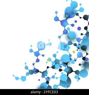 Abstract vector polygonal background with connecting blue dots with lines Stock Vector