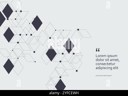 vector connection with dots lines gray squares white background Stock Vector