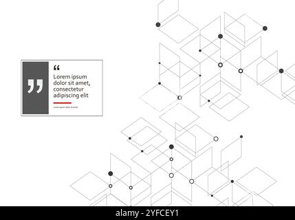 vector connection molecules with dots lines which right white background Stock Vector