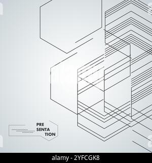 Vector modern seamless geometry pattern hexagon black white abstract geometric background Stock Vector