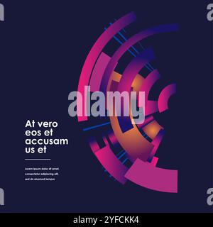 Abstract design. Color vector shapes on dark background Stock Vector