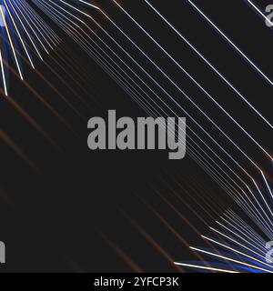 Abstract blue background with hexagons and wires.Vector glowing figure. Stock Vector