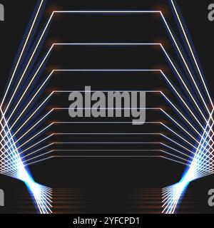 Abstract luminous figure which consists dots lines dark background Stock Vector