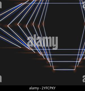 Abstract luminous figure which consists dots lines dark background Stock Vector