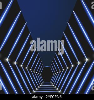 Abstract luminous figure which consists dots lines dark background Stock Vector