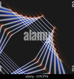 Abstract luminous figure which consists dots lines dark background Stock Vector