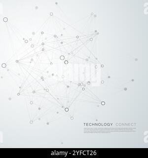 Modern abstract advertising concept. Vector connection. Finger pointing direction. Vector background abstract technology communication data science. Stock Vector