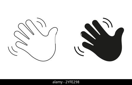 Waving Hand Emoji Icon. Friendly Greeting Sign. Gesture of Hello or ...