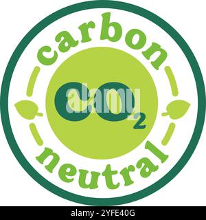 Carbon Neutral CO2 Label with Green leaf Design Stock Vector Image ...