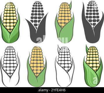 harvesting corn vector Stock Vector Image & Art - Alamy