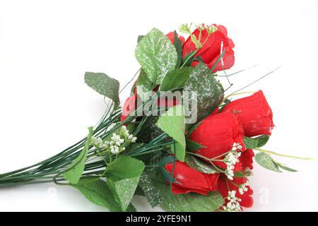 Bouquet of Artificial Silk Roses Stock Photo