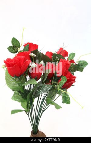 Bouquet of Artificial Silk Roses Stock Photo