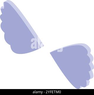 Light purple gradient angel wings symbolize grace, innocence, and divine connection, evoking a sense of peace and spiritual ascension Stock Vector