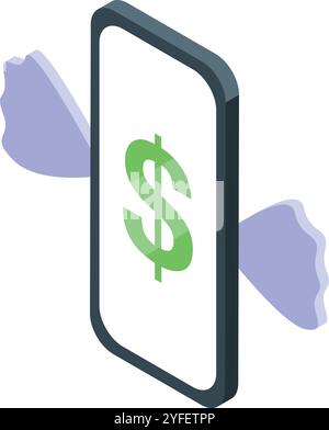 Secure mobile payment concept with protecting hands and dollar sign on smartphone screen Stock Vector