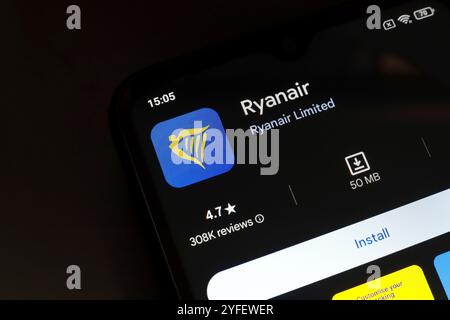 Ryanair Sign In this photo illustration of a Ryanair app in the App Store seen ...